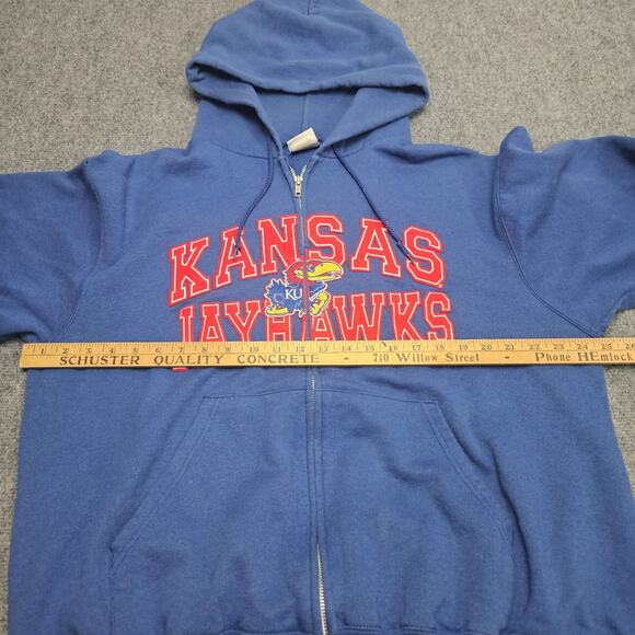Vintage Y2K Kansas Jayhawks Hoodie Large Blue Rock Chalk University Champion - Picture 6 of 8